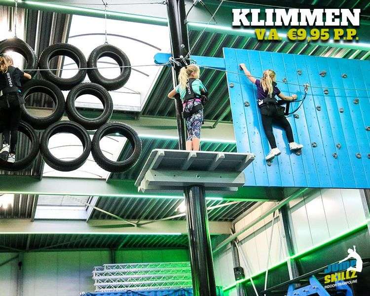 Indoor climbing park at JumpSkillz Purmerend