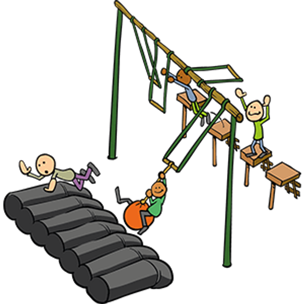 Survival children's party at Poldersport in De Kwakel