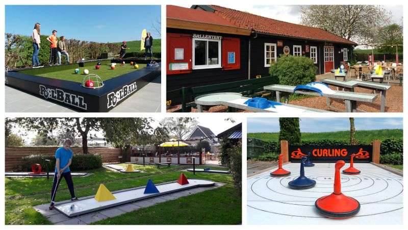 Miniature golf, billiard golf, pool ball and curling at Wat Aars
