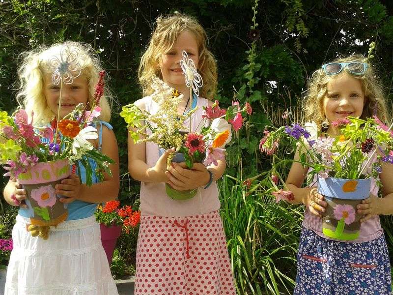 Kinderfeestje op de Zomerbloemenpluktuin